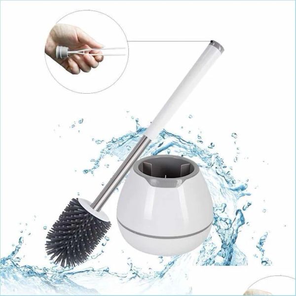 Brosses de nettoyage Brosse de toilette Eyliden TPR avec une pince à épiler et un support conçus de manière réfléchie pour poils en sile pour salle de bain Cleani ZZ