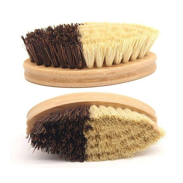 Cepillos de limpieza Cocina Cepillo de limpieza de madera Respetuoso con el medio ambiente Bambú y sisal Cepillos de placa marrón gruesos para verduras Fru Dhxbn