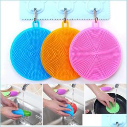 Brosses de nettoyage Mtifunction Sile Dish Bowl Tampon à récurer Brosses de lavage magiques Cuisine Pot Nettoyage Outil de lavage Brosse Drop Livraison 202 Dht3A