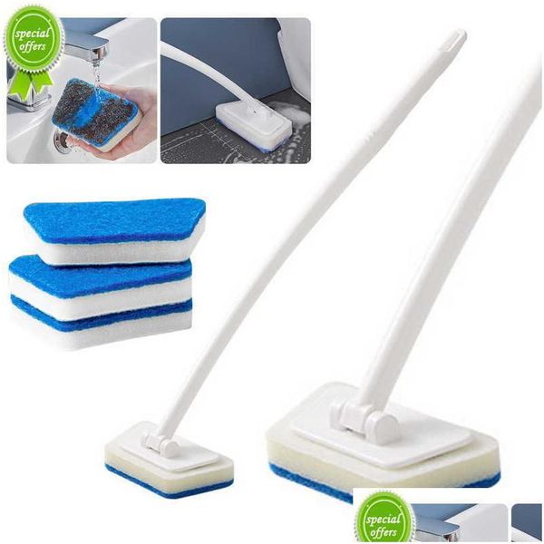 Brosses De Nettoyage Nouveau Mti-Functional Salle De Bains Brosse Murale À Long Manche Amovible Ménage Étage Baignoire Carrelage En Céramique Éponge Drop Deliv Dhdue