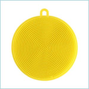 Reinigingsborstels Sile Vaatwasborstel Ronde Scrubber Dish Washing Mtifunction Fruit Vegetable Pads Keuken Reiniging 3 J2 DHJCM