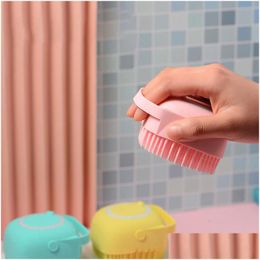 Brosses De Nettoyage Sile Head Mas Brosse Shampooing Pour Le Corps Cuir Chevelu Masse Brosses Peigne Lavage Des Cheveux Douche Épurateur De Pieds Fournitures De Salle De Bains 55 P2 Dh4Af