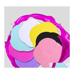 Reinigingsborstels Sile Make -up Cleaner Mat Pad Professional Washing Sucker Scrubber Board Cosmetische borstelgereedschap WQ349 Drop Delivery Hom OTBWV