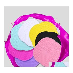 Brosses de nettoyage Sile Maquillage Cleaner Tapis Pad Lavage professionnel Sucker Scrubber Board Cosmétique Brosse Outils Wq349 Drop Delivery Hom Otbwv