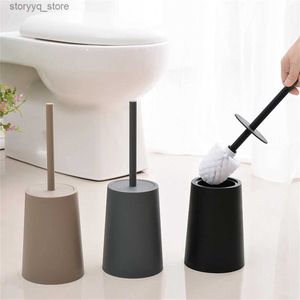 Reinigingsborstels Toiletborstel Met Basis Modern Design Zwart Dekselset Benodigdheden BadkameraccessoiresL240305
