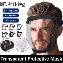 Brosses de nettoyage Transparent Écran facial complet Masque anti-poussière réutilisable anti-buée Lunettes de sécurité HD Protection de la cuisine Anti-éclaboussures avec filtres 230729