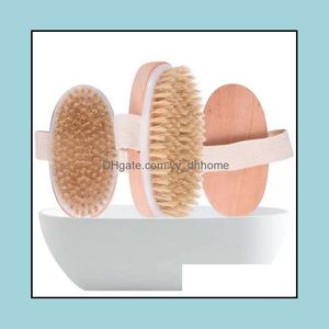 Brosses De Nettoyage Ups Navire Rapide Brosse De Bain Peau Sèche Corps Doux Poils Naturels Spa La Douche En Bois Sans Poignée Drop Delivery 2022 Dh5Sw