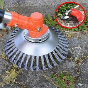 Reinigingsborstels Wietborstel voor bermower 6-8 inch Draadborstel Machine Garden Reinigingsgereedschap Roest en Mosverwijderingsstaal Scrub Trimmer Rotary Headl240304