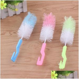 Brosses De Nettoyage En Gros De Qualité Alimentaire Bébé Bouteille De Lait Brosse Avec Crochet Mélanger Les Couleurs Pratique Mamelon Alimentation Eau Tee Coupe Dh0449 Dro Dhrq7