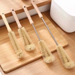 Brosses de nettoyage en bois à long manche brosse à bouteille cuisine outil de nettoyage boisson verre à vin bouteille verre tasse épurateur G230523 LL