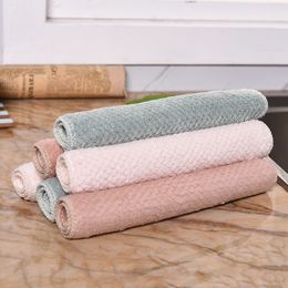Cleaning Cloth Kitchen Towel Nonstick Oil Coral Velvet Hanging Towel Kitchen Cleaning Wiping Dish Cloths Cleaning Wiping