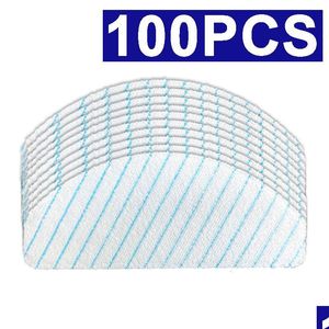 Cleaning Cloths 100 Pack Disposable Mop Pads For Eacs Deebot Ozmo T8 Aivi T9 N8 Pro Robot Vacuum Cleaner Accessories 230421 Drop Del Dhwxi