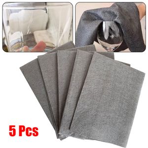 Doekjes 5 stks Microfiber Handdoek Polijsten Doek Huishoudelijke Keuken Glas Doekjes Droog En Nat Gebruik Mop Wasmachine 230617