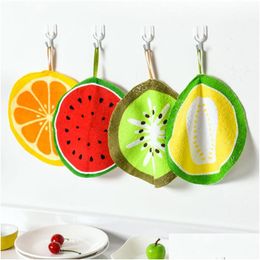 Nettoyage des chiffons de fruits créatifs Imprimé de tissu suspendu à main serviette à main