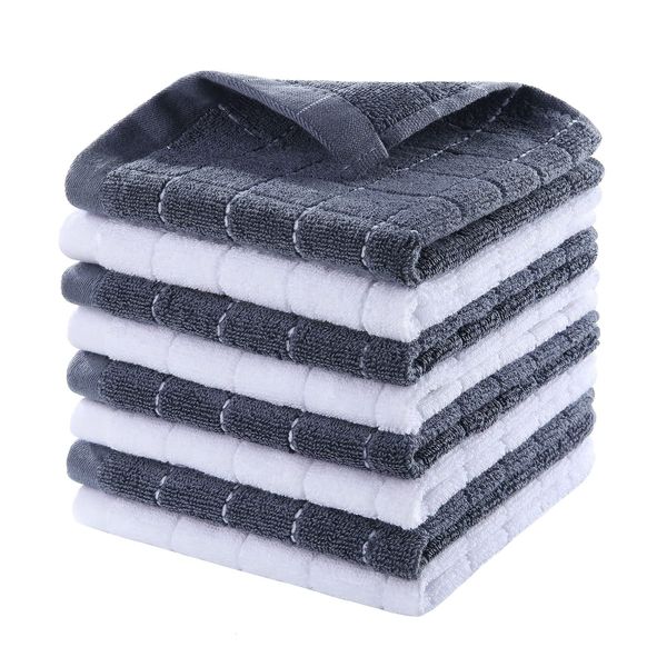 Paños de limpieza Homaxy 4/8 piezas 100% algodón paño de cocina ultra suave y absorbente toallas de cocina herramientas de limpieza del hogar para cocina paño de lavado 230720