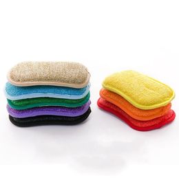 Chiffons de nettoyage Ménage Magique Éponges À Vaisselle Cuisine Nettoyages Brosse Microfibre Récurage Plat Accessoires SN4196