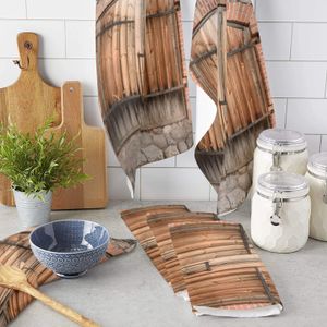 Chiffons de nettoyage porte en bois vieille maison en pierre fissure mur cuisine serviette tissu accessoires vaisselle lavage ménage Decoracion 231130