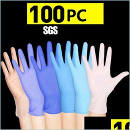 Gants de nettoyage 100Pc / Lot Jetable Latex Vaisselle / Cuisine Jardin Universel Pour Gauche Et Droite 6 Couleurs Drop Delivery Home Dhmk5