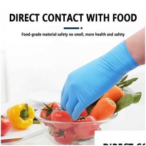 Gants de nettoyage 100pcs gants en nitrile imperméable à l'eau allergie latex de qualité alimentaire nettoyage sécurité travail pour ménage mécanicien cuisine Drop Del Dhhrz