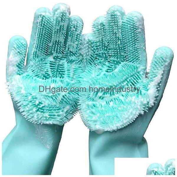 Guantes de limpieza 250 gramos Guantes mágicos para lavar platos Esponja de limpieza a prueba de frío para tareas domésticas Cocina Baño Lavado de mascotas 210622 D Dhban