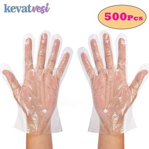 Gants de nettoyage transparent jetable en plastique transparent sans latex préparation des aliments sans danger pour la cuisson des choses de cuisine barbecue 230809