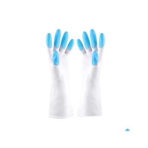 Schoonmaak Handschoenen Huishouden Rubber Latex Wassen Keuken Schotel Auto Loodgieter Lang Antislip Organisatie Huishoudelijk Gereedschap Blauw Roze Drop Deli Dh2Pq