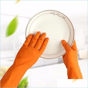 Gants de nettoyage Latex imperméable ménage ménage antidérapant hiver vaisselle lavage vêtements caoutchouc pour maison cuisine outil livraison directe Gar Dhsa9