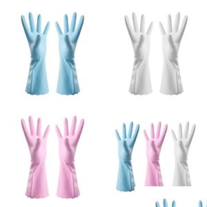 Reinigingshandschoenen PVC HUISKEE Clean Handschoenen Witblauw Rubberen Reinigingshandschoenen Huis Furratie Anti Water Mittens Eco Friendly 2 4BD L1 Dhelm