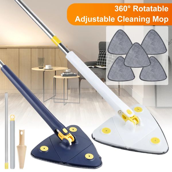 Nettoyage MOP 360 ° ABSORPTION DE L'EAU ROTABLE ABSORPTION TRANGULAIRE PLACE PLIBLE AUTALABLE EAU PRESSION MUR NETTOYAGE MOP POUR FLOOR 240329