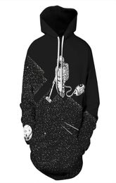 Nettoyage des robots à capuche pour hommes Vêtements unisexes à manches longues Vetements Sweat-shirt 3d Galaxy Funny Print Spacewalk PU6580617