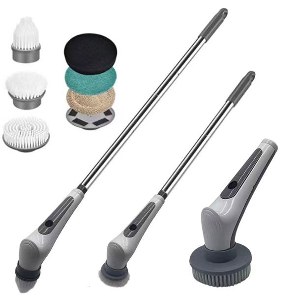 Herramientas de limpieza 6 en 1 IPX8 cepillos eléctricos para acuario cepillo para fregar tanque de peces TypeC Kicthen herramienta de baño 230627