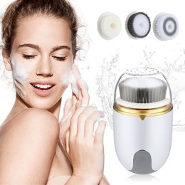 Herramientas de limpieza Accesorios 3 en 1 Cepillo de limpieza facial Cuidado de la piel Masaje eléctrico Profundo Poro Lavado de belleza Suave Elimina pinceles de maquillaje 230926