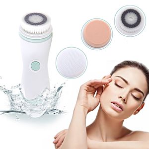 Outils de nettoyage Accessoires 4 en 1 Spin Brush Nettoyant pour le visage Nettoyant Masseur étanche Nettoyage Brossage Deep Pore Scrub Nettoyant pour le visage Set 230324