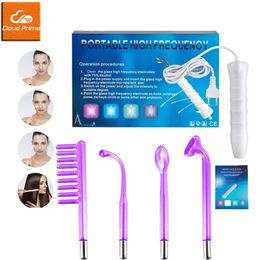 Accessoires voor schoonmaakmiddelen 4in1-elektrode Glazen buis Hoogfrequente machine Spot Acne Wand Spa Hoogfrequente huidverzorging Elektrotherapie 231128