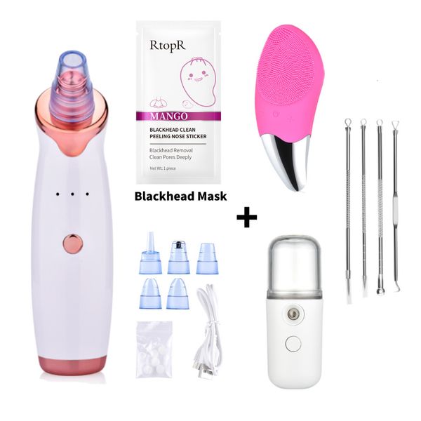 Outils de nettoyage Accessoires Blackhead Remover Aspirateur Pore Cleaner Visage Brosse Ance Pimple Black Dots Spot Extractor Nano Pulvérisateur Steamer 230608