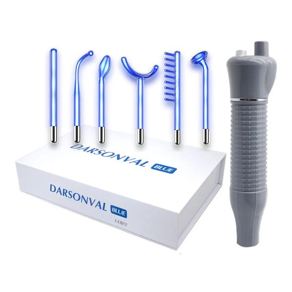 Accessoires voor schoonmaakgereedschap Blauw licht 6-in-1 hoogfrequente machine voor haar Gezicht Anti-verouderingstherapie Acne-tool Fusion Neon Argon Wands Huidschoonheid 231204