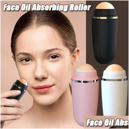 Outils de nettoyage Accessoires Visage Huile Absorbant Rolling Stone Rouleau volcanique naturel Mas Body Stick avec une boule de remplacement Drop Deli Dhbgw