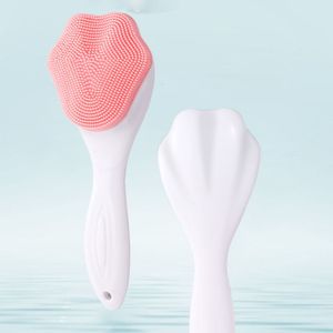 Outils de nettoyage Accessoires Lavage du visage Produit rafraîchissant Trois couleurs en option Silicone de qualité alimentaire Patte de chat Manche long Brosse de nettoyage des pores doux Portable 230324