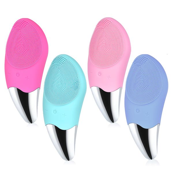 Outils de nettoyage Accessoires Mini brosse de nettoyage électrique Silicone Sonic nettoyant pour le visage nettoyage en profondeur des pores masseur de peau nettoyage du visage outils de soins de la peau 230324