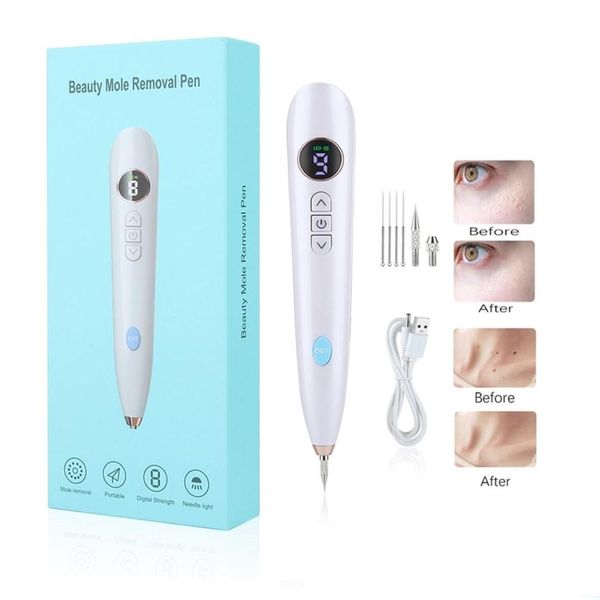 Outils de nettoyage Accessoires Taupe Tatouage Taches de rousseur Stylo LCD Professionnel LED Lumière Balayage Spot Verrue Maïs Foncé 9 Vitesse Soins de la Peau Dhz4E