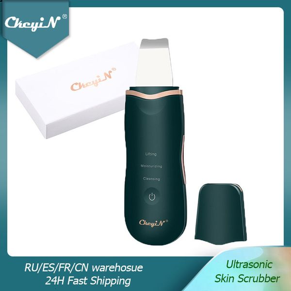 Herramientas de limpieza Accesorios Profesional Ultrasónico Skin Scrubber Ion Limpieza profunda de la cara Peeling Pala Exfoliante Dispositivo de cuidado de la piel Máquina de belleza 230908