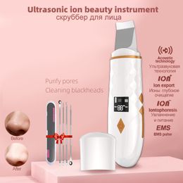 Outils de nettoyage Accessoires Nettoyeur à ultrasons Épurateur de visage Ems Masseur ionique pour peeling du visage Microcourants de levage pour les soins de la peau Spatule 230609