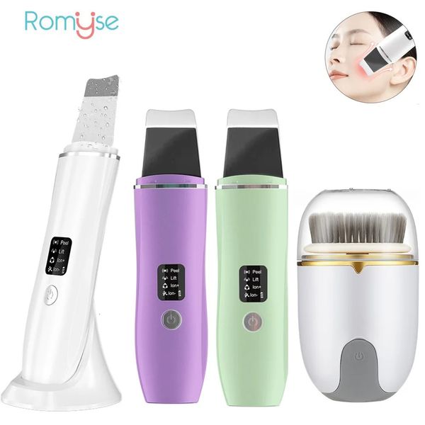 Herramientas de limpieza Accesorios Limpiador de piel ultrasónico Removedor de espinillas de acné con kit de cuidado de cepillo de limpieza facial eléctrico 231208