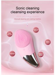 Brosse nettoyante pour le visage en silicone étanche - Masseur de nettoyage en profondeur à ultrasons pour femme, anti-acné, exfoliation de la peau