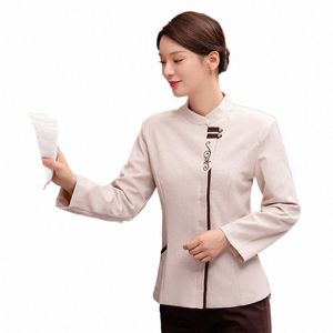 Vêtements de travail de nettoyage Costume à manches LG pour femmes Chambre d'hôtel Tante Service de nettoyage Uniforme Automne et hiver Vêtements PA Housekeep J19v #