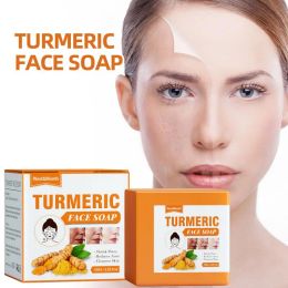 Cleansers 100g Turmeric Soap Face Cleansing Anti Acne Skin Brighten Dark Lightening Pimples Essential Handmade Ginger Spot Oil Remove F4L9