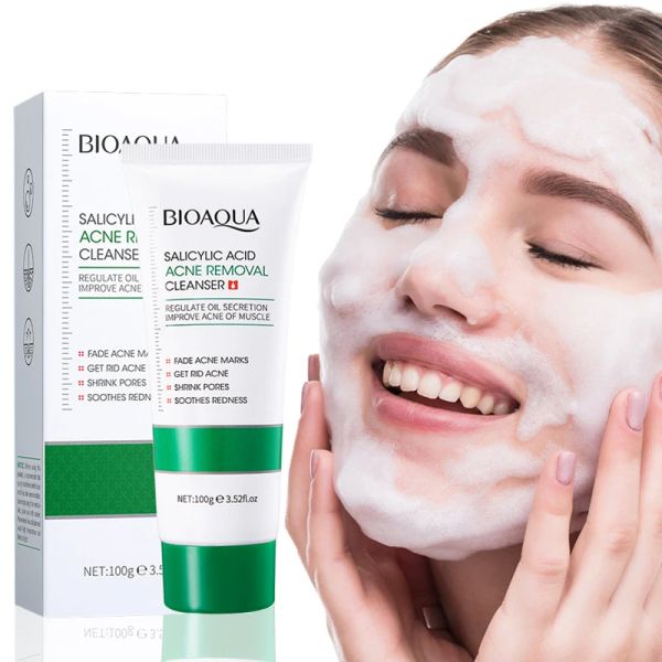 Nettoyants Bioaqua Salicylic Acid Facial Cleanner Acné Traitement Hydrating Huile Contrôle de la peau Vale lavage Face Face Face Céditeur