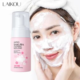 Reinigingsmiddelen laikou kersen bloesem reinigen mousse diep zachte hydraterende schuimreiniger gezicht voor vrouwen 100 ml