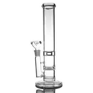 Waterpijpen Clear 13.6 inch Glazen Water Bongs Ontwerp Honingraat Percolator Buis bong Waterleidingen met 18mm Kom