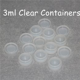 boîtes transparentes 3 ml de concentré d'huile contenant de silicone pour antiadhésif mini bho extrait silicone dab contenants de cire bocaux en caoutchouc DHL
